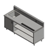 Thumbnail image #1 for John Boos 108-Inch Stainless Steel Beverage Table Cabinet Base with Sink and Urn Trough