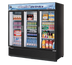 Thumbnail image #1 for Turbo Air TGM-72RS(B)-N 3-Section Bottom Mount Self-Contained Glass Door Refrigerated Merchandiser, 67.98 Cu. Ft.