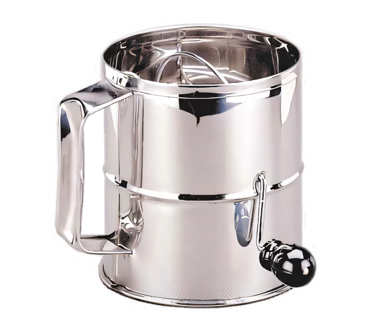 Product image #1 for Admiral Craft Rotary Flour Sifter, 3 lb Capacity, 6-1/8 Inch Diameter, Stainless Steel