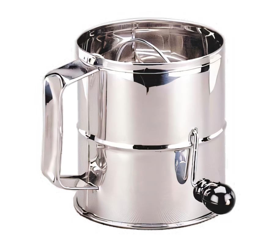 Product image #1 for Admiral Craft Rotary Flour Sifter, 3 lb Capacity, 6-1/8 Inch Diameter, Stainless Steel