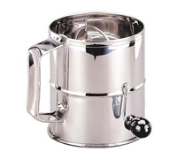 Admiral Craft Rotary Flour Sifter, 3 lb Capacity, 6-1/8 Inch Diameter, Stainless Steel