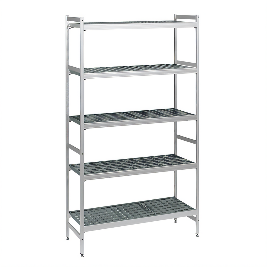 Product image #1 for Fermostock 5-Tier Stationary Starter Shelving Unit, 68" W x 22" D x 83" H, Gray Anodized Aluminum