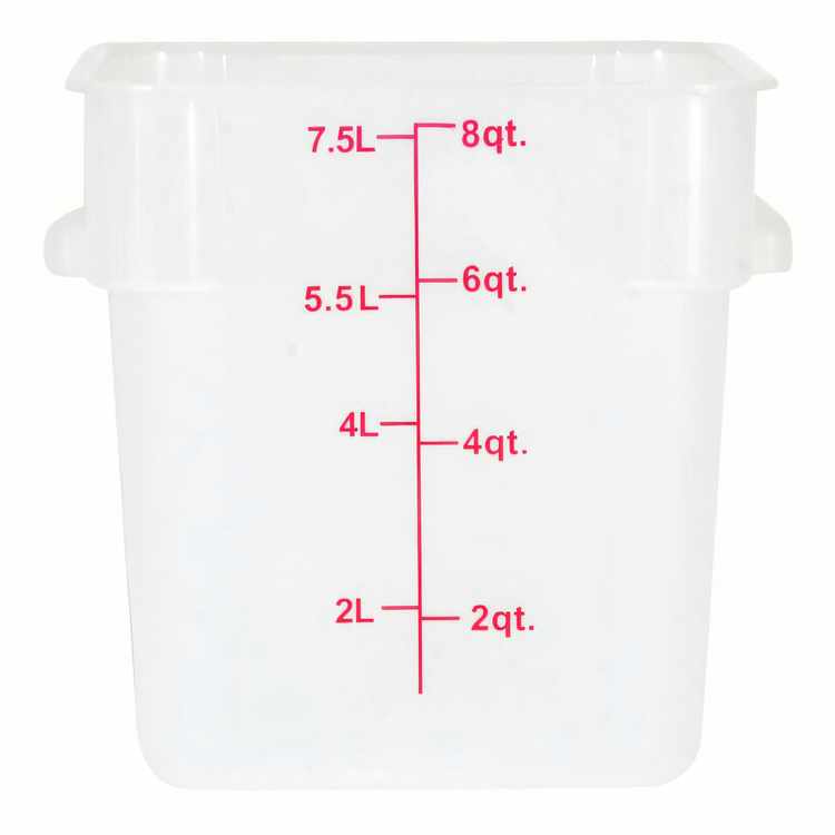 Product image #1 for Omcan USA 8 Quart Square Translucent Polypropylene Food Storage Container