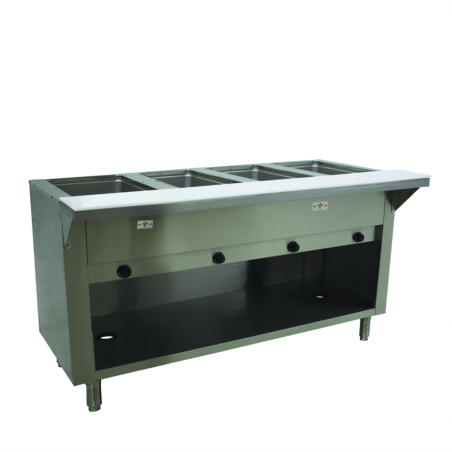 Product image #1 for Advance Tabco Triumph Supreme Propane Gas Open-Well Hot Food Table with 4 Wells, Enclosed Base, and Cutting Board Shelf
