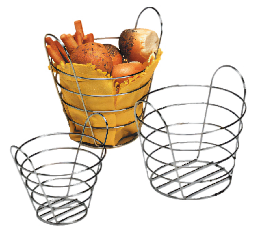 Product image #1 for 7-Inch Round Chrome Wire Serving Basket with Loop Handles