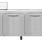 Thumbnail image #1 for Continental Refrigerator RA93N8 93-Inch Refrigerated Sandwich Prep Table, 4 Doors, 8-Pan Top, Stainless Steel