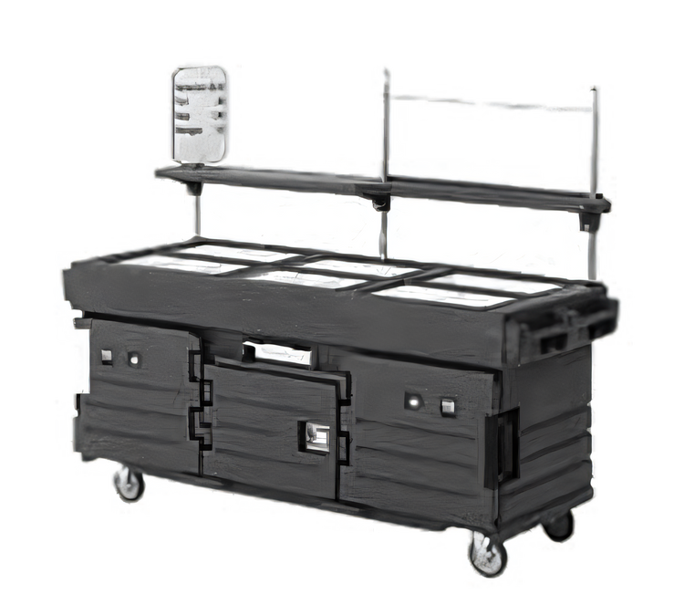 Product image #1 for Cambro CamKiosk® 6-Pan Well Insulated Mobile Food Cart, Hot Red