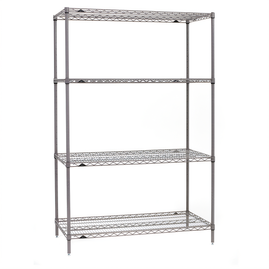 Product image #1 for Metro Super Erecta 24"W x 18"D x 74"H Stationary Starter Wire Shelving Unit with 4 Shelves, Metroseal Gray Epoxy Finish