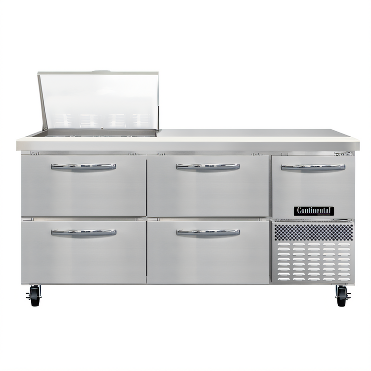 Product image #1 for Continental Refrigerator RA68N12M-D 68" Mighty Top Refrigerated Sandwich Prep Table with 4 Drawers