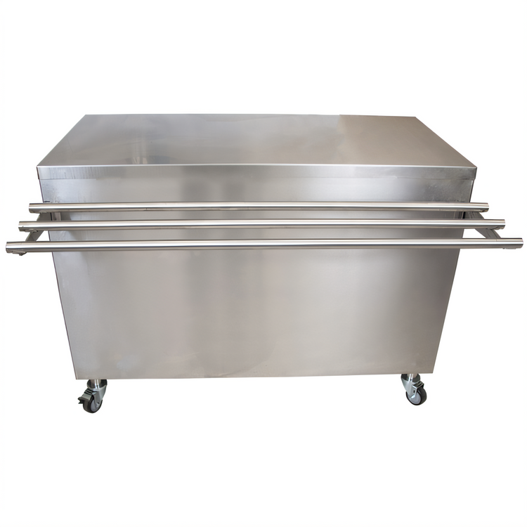 Product image #1 for BK Resources 60-Inch x 30-Inch Stainless Steel Serving Counter with Sliding Door and Drop Shelf