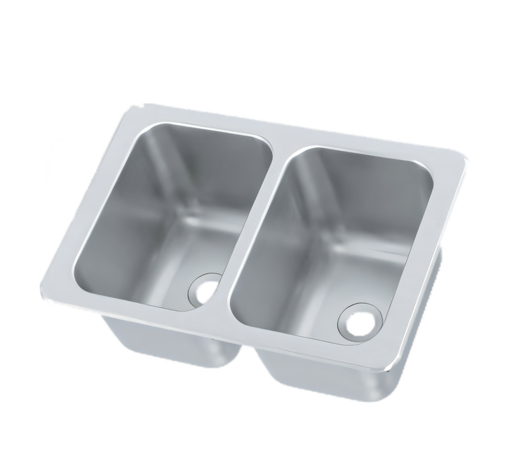 Product image #1 for Drop-In Two-Compartment Self-Rimming Sink, 20-Gauge 304 Stainless Steel