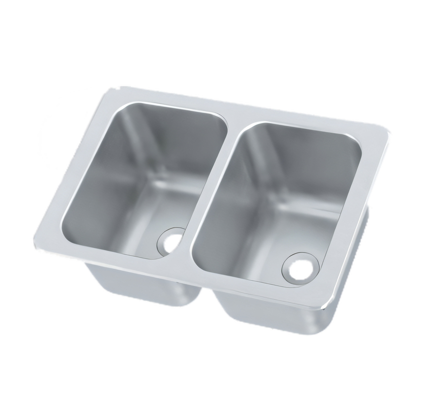 Product image #1 for Drop-In Two-Compartment Self-Rimming Sink, 20-Gauge 304 Stainless Steel