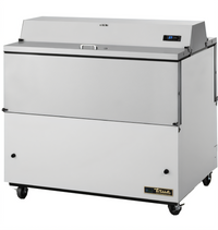 Dual-Sided Mobile School Milk Cooler Cart, 12-Crate Capacity, Forced-Air
