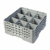 Thumbnail image #2 for Cambro Camrack® Full-Size 9-Compartment Glass Rack with 3 Soft Gray Extenders