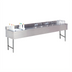 Thumbnail image #1 for Advance Tabco Underbar Basics 96-Inch Stainless Steel 4-Compartment Bar Sink and Ice Bin Combo with Left Ice Bin and Deck-Mount Faucets