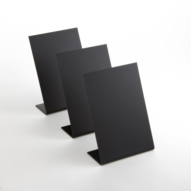 Product image #1 for American Metalcraft Tabletop Stand-Alone Chalkboard Sign, 4-1/8 x 1-3/4 x 5-7/8 Inches, Black, Pack of 3