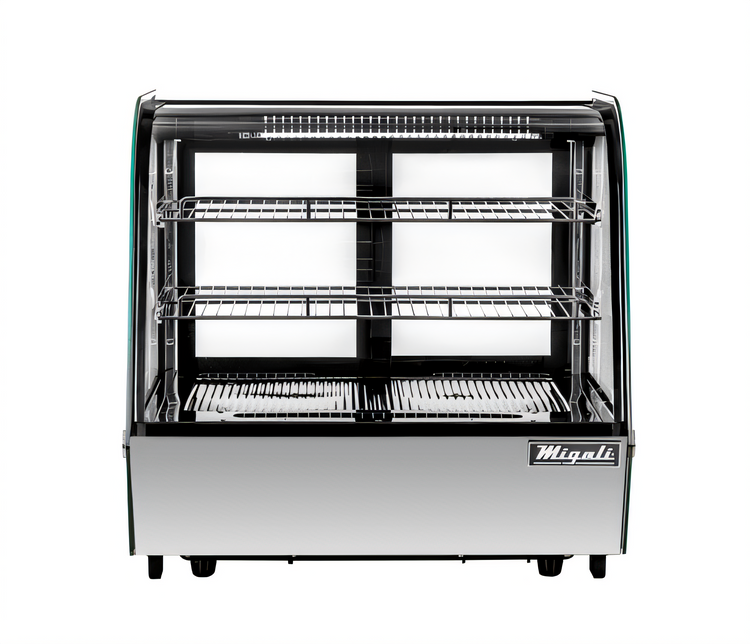 Product image #1 for Migali Competitor Series® Curved Glass Countertop Refrigerated Display Case with Sliding Glass Doors, 4.2 Cu. Ft.