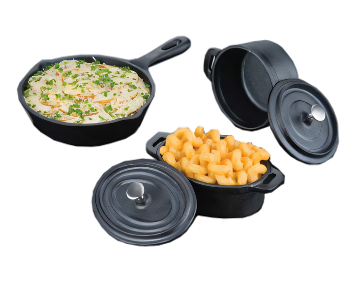 Product image #1 for American Metalcraft Mini Round Cast Iron Baking Dish with Lid and Handles, 9 oz.