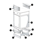 Thumbnail image #1 for Hatco FSD-CTLH Curved Hinged Control-Side Decorative Header for FSD and FSDT Food Display Cases