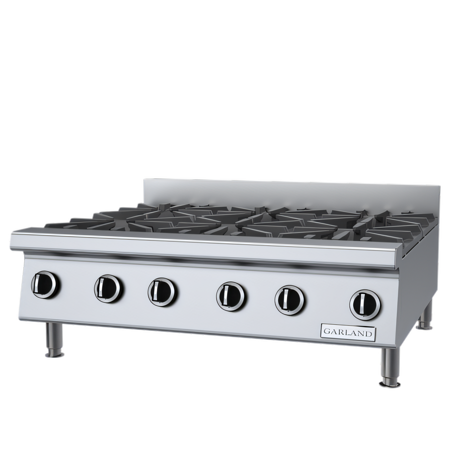 Product image #1 for Garland Signature 36-Inch Heavy-Duty Countertop Gas Hotplate, 6 Open Burners, 180,000 BTU
