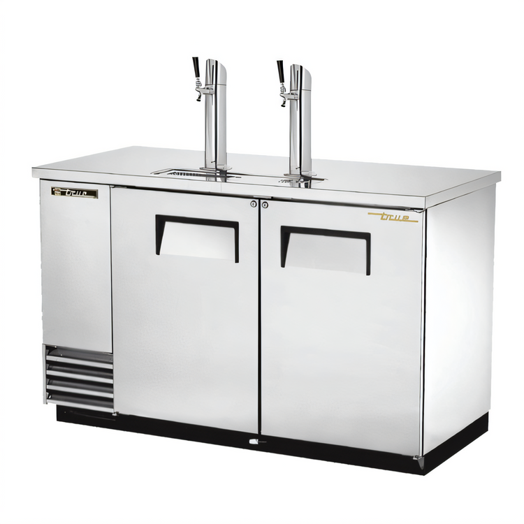 Product image #1 for True Two-Column Direct Draw Draft Beer Dispenser with Stainless Steel Top, 2 Half-Barrel Keg Capacity