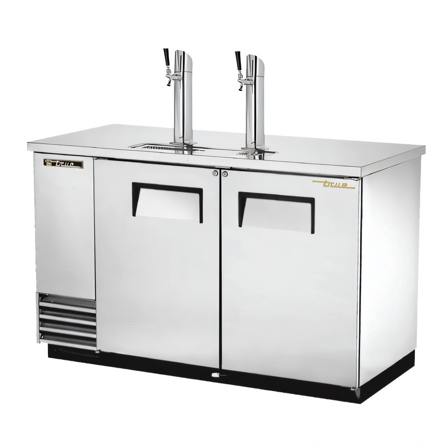 Product image #1 for True Two-Column Direct Draw Draft Beer Dispenser with Stainless Steel Top, 2 Half-Barrel Keg Capacity