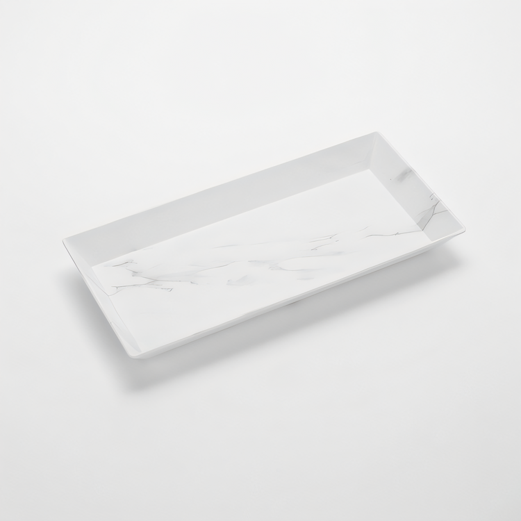Product image #1 for American Metalcraft Naturals™ Rectangular Melamine Platter, 21 x 13 Inch, White Marble Pattern