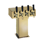 Thumbnail image #1 for Perlick Corporation 4006-4BTF2 Extra-High 4-Faucet Glycol-Cooled Tee Draft Beer Tower, Tarnish-Free Brass, Countertop