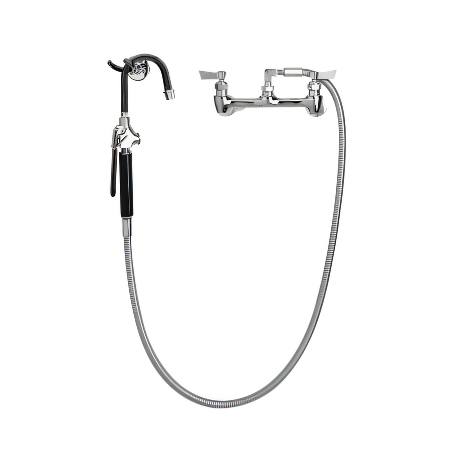 Product image #1 for Fisher Wall-Mount Hose-Style Pot Filler Faucet with 60-Inch Hose and 8-Inch Adjustable Centers
