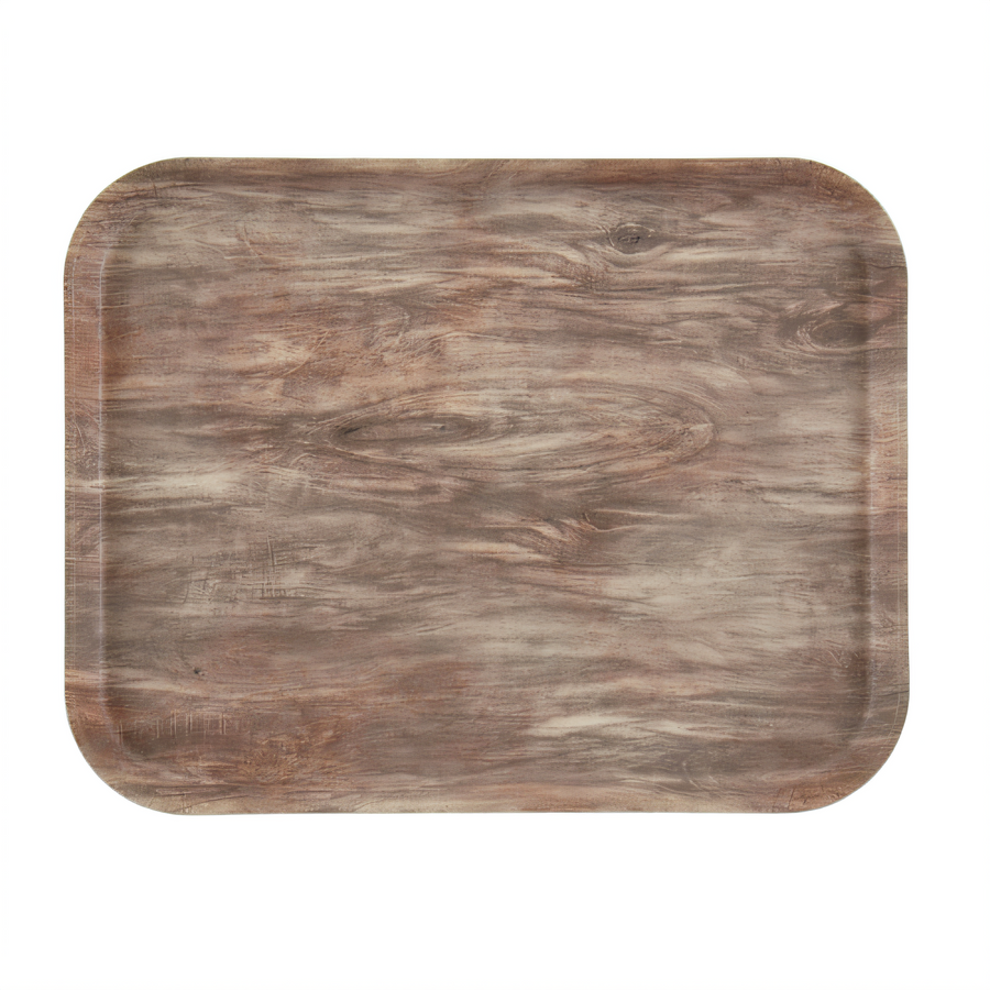 Product image #1 for Cambro Décor Series Camtray Rectangular Fiberglass Cafeteria Tray with EpicTread Surface, 20 x 15, Light Oak