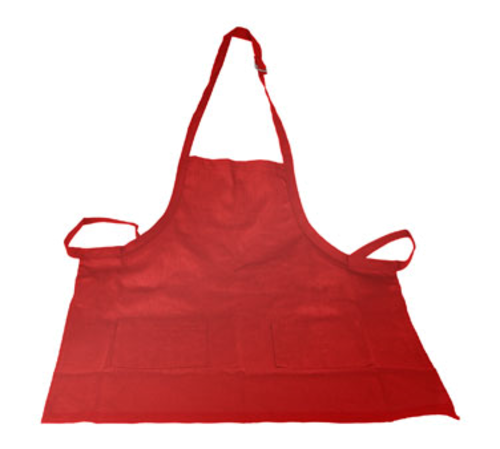 Product image #1 for Red Cotton/Poly Twill Two-Pocket Bib Apron, 25-1/2 Inch W x 29 Inch L