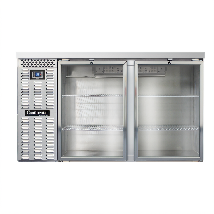 Product image #1 for Continental Refrigerator BB59SNSSGD 59" Shallow Depth Refrigerated Back Bar Cooler with Glass Doors