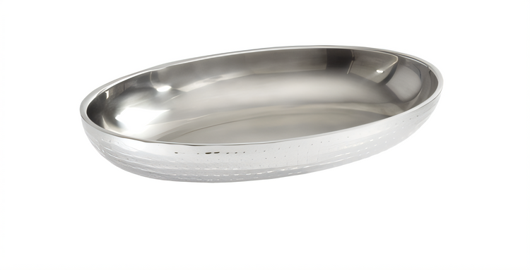 Product image #2 for American Metalcraft 14-Inch Hammered Double Wall Stainless Steel Oval Seafood Tray