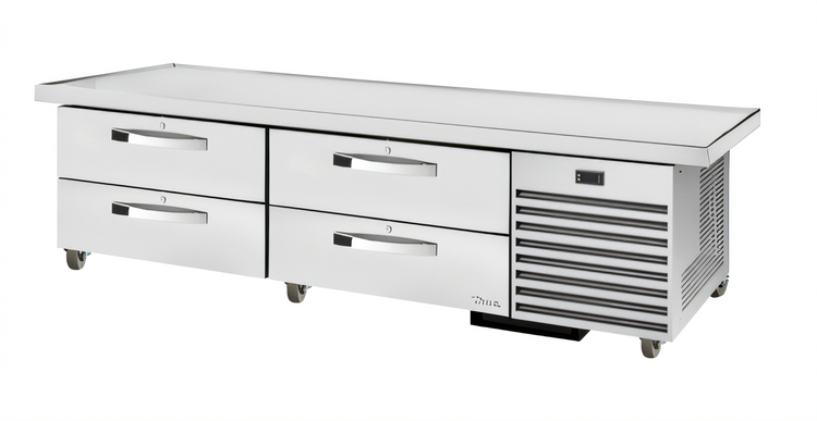 Product image #1 for True Refrigerated Chef Base with 4 Locking Drawers and Side-Mounted Self-Contained Refrigeration