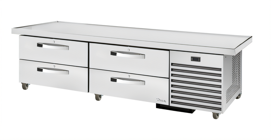 Product image #1 for True Refrigerated Chef Base with 4 Locking Drawers and Side-Mounted Self-Contained Refrigeration