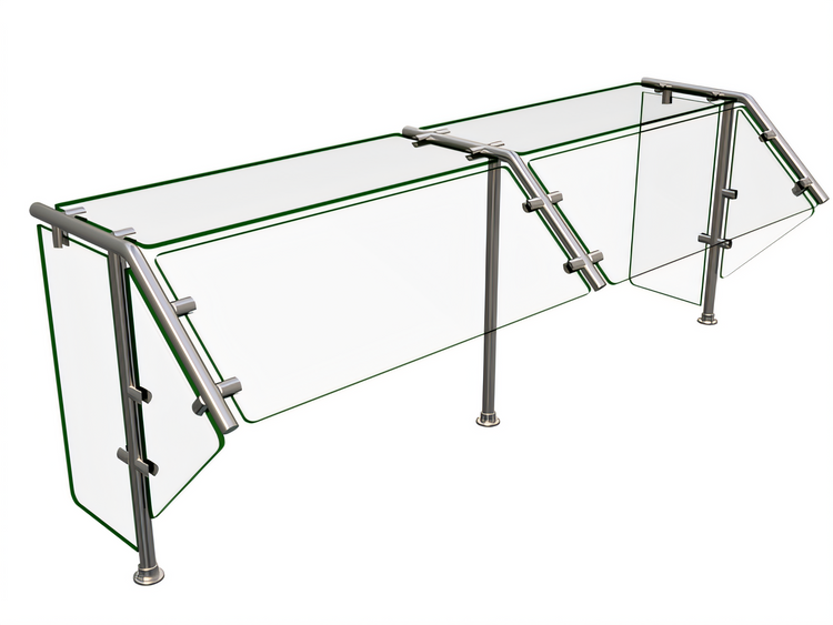 Product image #1 for Hatco Flav-R-Shield ES40-60 60-Inch Self-Service 2-Bay Tempered Glass Sneeze Guard