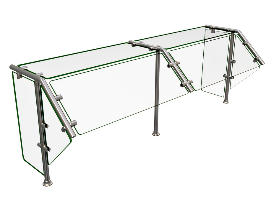 Product image #1 for Hatco Flav-R-Shield ES40-60 60-Inch Self-Service 2-Bay Tempered Glass Sneeze Guard