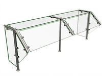 Hatco Flav-R-Shield ES40-60 60-Inch Self-Service 2-Bay Tempered Glass Sneeze Guard