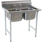 Thumbnail image #1 for Eagle Group 412-16-2-X Two-Compartment Commercial Sink, 41 x 27-1/2 Inches, 430 Stainless Steel, 9-1/2-Inch Backsplash