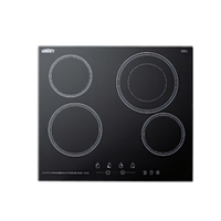 Summit Commercial 23-1/4-Inch Built-In 4-Burner Radiant Electric Cooktop with Black Schott Ceramic Glass Surface