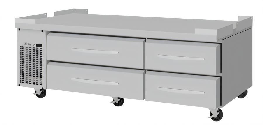 Product image #1 for Turbo Air PRO Series Two-Section 4-Drawer Freezer Chef Base with Stainless Steel Flat Top