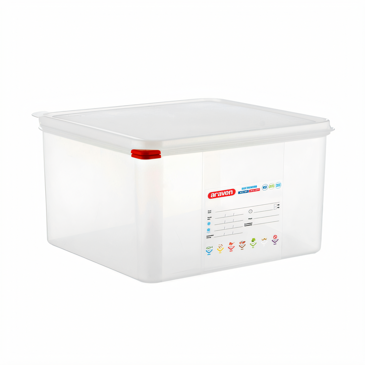 Product image #1 for Araven 20 Qt. Clear Rectangular GN 2/3 Food Storage Container with Airtight Lid