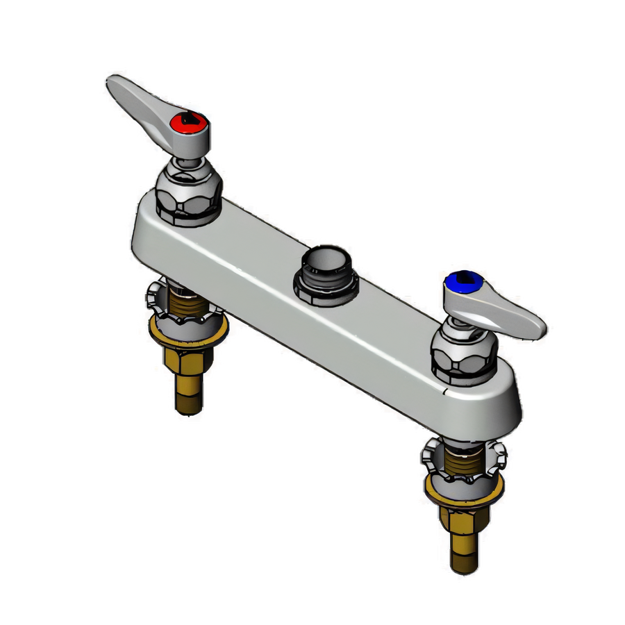 Product image #1 for T&S Brass B-1120-XS-LN Low-Lead Deck-Mount Workboard Faucet, 8-Inch Centers, Less Nozzle