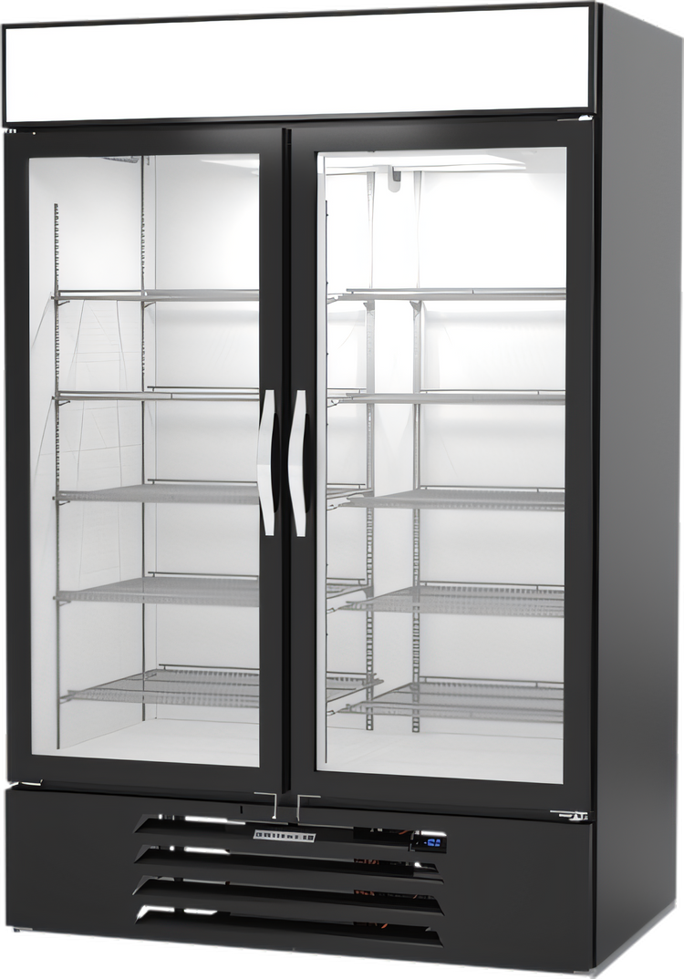Product image #1 for Beverage-Air MarketMax IQ Two-Section Reach-In Glass Door Freezer Merchandiser, 46.2 Cu. Ft., Black
