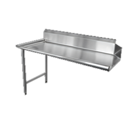 48-Inch Left-Side Straight Clean Dish Table, 304 Stainless Steel