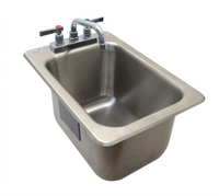 Advance Tabco Bar King (Supreme) Drop-In Stainless Steel Bar Sink with Faucet and Overflow Pipe