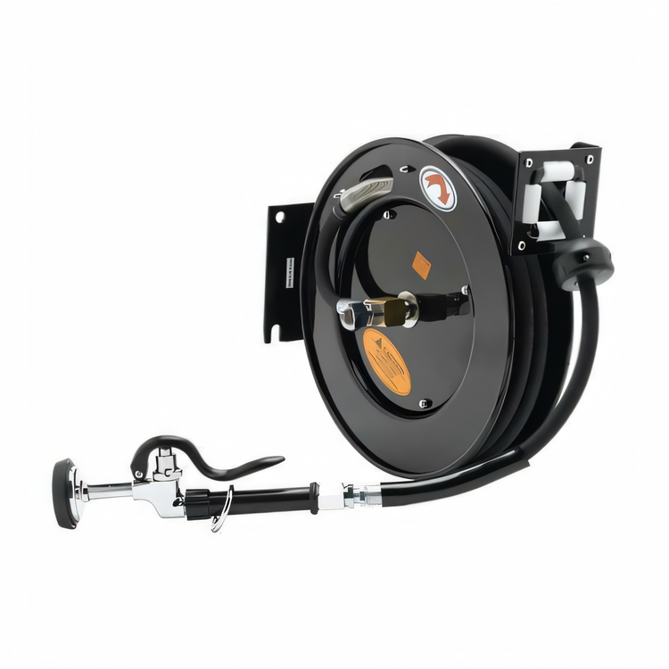 Product image #1 for Equip Open Retractable Hose Reel with 3/8-Inch x 50-Foot Hose, Spray Valve, and Reducing Adapter