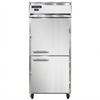 Continental Refrigerator 1FXSNSAHD One-Section Extra-Wide Shallow Depth Reach-In Freezer with Half Solid Doors