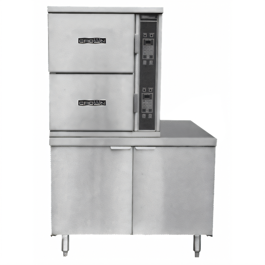 Product image #1 for Crown SCX-10-24 Two-Compartment Steam Coil Convection Steamer with 24" Cabinet Base