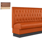 Thumbnail image #1 for ATSMFG ATS AT&S-ASWB-W42-BT GR6 William Wall Booth, 42" high, Sewn Button-tuft back, removable sinuous spring seat with connecting links